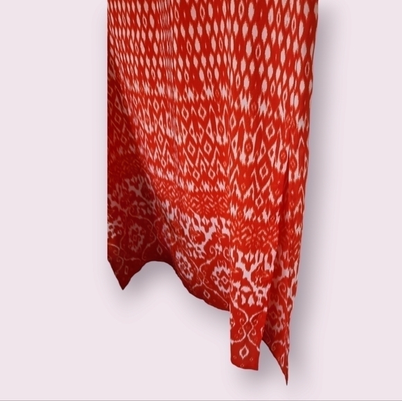 VINCE Camuto | Marrakech Fiery Red Print Tunic Coverup Sleeveless Dress Size M - Picture 8 of 9